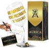 Aurìca Calice Vino Personalizzato BEVIAMOCI SU - Bicchiere Piegato In Cristallino Da 440 Ml Per Un Sorso Di Allegria! Un Regalo Divertente E Originale Per Chi Ama L'ironia E Il Buon Vino!