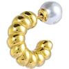 NADIR Orecchino Unisex cerchio arrotolato Marlù acciaio dorato e perla 33OR0076G