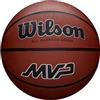 Wilson Pallone da Basket MVP, in Gomma Resistente per Tutte Le Superfici, Presa e Controllo Migliorati, Colore Marrone, Taglia 6