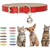 HimyBB Collare rosso piccolo con campanellino, collare per gattini e cani in morbido pelle PU, regolabile con fibbia, per XXS XS extra piccolo, medio, piccolo, femminile, maschile, ragazzi, ragazze, animali