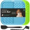 HOTUT Tappetino da Leccare per Cani e Gatti,2 Pezzi Cane Pad Leccare con Spatola e Spazzola,Senza BPA Lick Mat per Cani con Ventosa per Bagno Toelettatura,Alleviare L'ansia