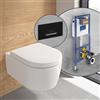 Villeroy & Boch Embrace WC sospeso, SET completo, con elemento incasso e placca di azionamento ViConnect 300G, 5C24R0R1+922160RB#SET, Embrace bianco [WC > WC con Elementi Incasso]