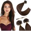 Elailite Extension Cheratina Capelli Veri 200 Ciocche #4 Marrone Cioccolato, 100g Remy Human Hair Indiani 40cm Pre-bonded Keratin Hair
