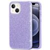 Mixroom - Custodia Cover per iPhone 15 Case in TPU Morbido Lilla con Brillantini Glitter 3 in 1