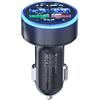 Buerfu Caricabatteria da auto USB C, caricabatteria da auto con display digitale, Caricabatterie rapido per auto da 100 W, Caricabatterie per auto portatile, caricabatterie con protezione da