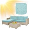 SYLC Impermeabile Federe Per Cuscino Divano Copricuscini Per Giardino Rattan Per Esterni E Patio, Coperte Del Cuscino Con Cerniera Per L/angolo (1 pz 55×45×10 cm,Light blue)