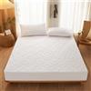 Odot Trapuntati Lenzuola Coprimaterasso con Angoli, Extra Profondo Morbido Traspirante Tinta Unita Elastica Proteggi Coprimaterasso per Letto Singolo Matrimoniale King Size (90x200cm,Bianco)