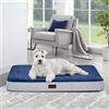 Deconovo Letto Ortopedico per Cani di Taglia Grande, Tappetino Antiscivolo per Cani Rimovibile, Tappetino per Cani Lavabile，91x69x8cm, Blu Navy, 1 Pezzo
