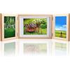 Hafeehoo DoDuo Cornici Triple in Legno Pieghevoli, Portafoto Pieghevole in Legno Cornice Fotografica per 3 Fotos Multifoto Cornice per 15x10cm e 13x18cm