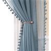 MIULEE Tende Trasparenti Voile per Camera da Letto Finestre Doppie per Soggiorno Cucina Salotto Moderno 140X280 CM Blu Acciaio