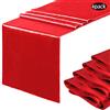 Bimkole Confezione da 4 Runner da tavola in Raso di Seta Brillante e Tessuto Liscio per cene di Famiglia, Matrimoni, Festa del Ringraziamento, Compleanni, Decorazioni Natalizie (Rosso, 30,5 x 274,3 cm)