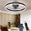 Wildcat Ventilatore da soffitto con illuminazione, LED moderno, silenzioso, con telecomando, timer, lampada da soffitto, luce per soggiorno, sala da pranzo (colore: nero, dimensioni: 50 cm)