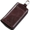 PORRASSO Astuccio Portachiavi Vera Pelle Auto Del Sacchetto Portachiavi Portatile Sacchetto Chiave Key Case con 6 Gancio per Uomo Caffè B