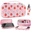 FANPL Custodia per Nintendo Switch 2 (2025) Accessori, Rosa Carina Custodia da Viaggio con Tracolla Regolabile, Fragola, rosa, Carino
