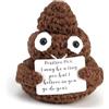 Gments Mini Poo Positive Bambola di Lana Maglia Divertente Regali Creativi Positivi Abbraccio Tascabile Positività Buona Fortuna Positivo Poo Regalo per Donne Ragazze Uomini Compleanno Anniversario