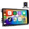 Bakermiche Android 13 Autoradio per VW Golf 5 6 Caddy Passat B6 B7 Touran Polo 6R T5 2G+32G Autoradio con CarPlay e Android Auto 9 Pollici Schermo Tattile 2 Din GPS NAVI SAT BT FM/RDS Radio Retrocamera WIFI SWC