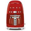 Smeg, Macchina da Caffè Filtro DCF02RDEU, Funzione Aroma e Autostart, Caraffa in Vetro Fino a 12 Tazze, 2 Livelli di Intensità, Modalità Keep Warm, 1050W, Rosso