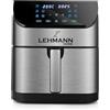 LEHMANN Friggitrice ad aria calda 8 l, 1800 W, con 12 programmi, regolazione della temperatura 76 - 200 °C, finestra di visualizzazione, display touch LED, timer, antiaderente, friggitrice senza olio