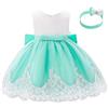 Lito Angels Abiti da Bambina in Pizzo con Fascia per Capelli Festa di Compleanno Matrimonio Abito da Damigella d'Onore 18-24 Mesi Verde 426