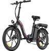 Fafrees F20+ Folable Electric Bike, 250W Motor, 36V 20Ah Battery, 20*3.0 inch Tires, 25km/h Max Speed, 90km - Black