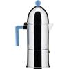 Alessi - Caffettiera espresso italiano La Cupola - Blu - Acciaio magnetizzato - Designer Aldo Rossi