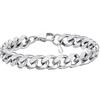 PROSTEEL Bracciale da Uomo a Catena Grosso Colore Argento 9mm Lungehzza 21 -Braccialetto Uomo Acciaio