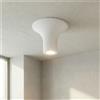 Plafoniera Ø167x130mm GU10 in Gesso Pitturabile Rotonda