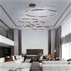 YYUTLUO Lampadario LED Moderno DIY Cerchio | 5 Marrone Anelli :20+40+60+80+100cm=130W | Illuminazione A Sospensione LED In Metallo+Acrilico Telecomando Dimmerabile Lampada Sospensione Soffitto