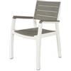 KISS Keter sedia da giardino con braccioli Harmony bianco cappuccino