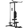 SPORTNOW Stazione Fitness Multifunzione con Lat Machine, Sedile Regolabile e Supporto per Dischi, Nero | Aosom Italy