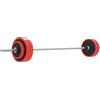SPORTNOW Set Bilanciere e Dischi da 30 kg totali con 6 Pesi e 2 Dadi, in Metallo, PU e Sabbia, 170x26x26 cm, Rosso | Aosom Italy