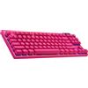 Logitech G PRO X TKL LIGHTSPEED tastiera gaming wireless, design ultraportatile senza tastierino numerico, LIGHTSYNC RGB, tasti PBT, switch tattili (GX Brown), US International QWERTY, PC - Magenta