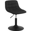 WOLTU Sgabello da trucco Sedia Alta da Cucina sgabello cucina con Schienale Altezza Regolabile Girevole 360° in Velluto Nero, 38-49.5cm, BH300sz-1