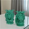Ceramiche di Caltagirone Sofia Testa di Moro h 15 cm - 15 cm / Verde Smeraldo
