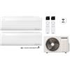 Samsung Climatizzatore Samsung condizionatore WINDFREE ELITE S2 dual split 9000+12000 esterna AJ050TXJ2KG/EU gas R32 classe A+++ WiFi incluso 9+12