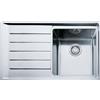 FRANKE Lavello 1 Vasca, Serie Neptune Plus NPX 611, 86 cm, Gocciolatoio a SX, Acciaio Inox Satinato - 101.0068.360