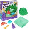 Kinetic Sand, Playset Castelli di Sabbia Verde, Sabbia Cinetica con Vaschetta, Sabbia Magica, Sabbia Verde 454gr, 3 Formine Incluse, Giocattoli per Bambini e Bambine, 3+ anni
