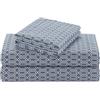 Comfort Spaces Lenzuola in cotone traspirante 144TC, leggere, morbide, con tasca profonda elastica, moderna e accogliente, per tutte le stagioni, federa coordinata, matrimoniale XL, blu diamante, 3