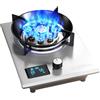KKJPL Cucina A Gas In Acciaio Inox 1 Bruciatore, 5,2 KW, 9 Cavità, Fuoco Alto Temporizzato, Portapentole In Ghisa, Adatta For Cucina Domestica Con Protezione Anti-spegnimento(NG)