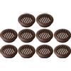 cyclingcolors 10 x Griglia di ventilazione per aerazione rotonda in plastica, diametro incasso, 50 mm, altezza 12,5 mm, copertura per soffitto e falegnameria, marrone scuro