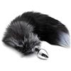 Alive Black and White Fox Tail Anal Pleasure M