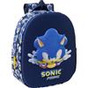 safta Sonic City - Zaino da scuola con design 3D, adattabile a carrozzina, ideale per bambini di diverse età, comodo e versatile, qualità e resistenza, 27 x 10 x 33 cm, blu, M, Casual