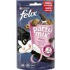 FELIX Party Mix Snack per Gatti Adulti con Pollo, Formaggio e Tacchino 8 Confezioni da 60g