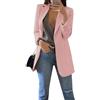 YMING Donna Giacca Abito Manica Lunga Cardigan Colletto Casual Ufficio Blazer Giallo XL