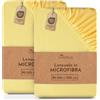 NatureMark - Set di 2 lenzuola con angoli in microfibra - Disponibili in molte taglie e colori (lenzuolo 90x200-120x200 cm, Giallo)
