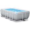 Intex 26784NP - Piscina Fuori Terra Prisma Frame Rettangolare, Pompa Filtro 2006 L/h, Scaletta, 3539 L, Acciaio e PVC, Grigio, 300x175x80 cm