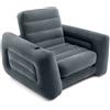 Intex 66551NP - Poltrona Letto Gonfiabile, 1 posto, Vinile, Grigio Scuro, 117x224x66 cm - Intex