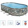 Bestway Set Piscina Power Steel Comfort Jet Series Ovale 610x366x122cm Bestway