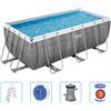 Bestway - Set Piscina Power Steel Rettangolare 412x201x122 cm