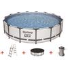Bestway - 5612X piscina fuori terra Piscina con bordi Piscina rotonda 15232 l Grigio, Bianco